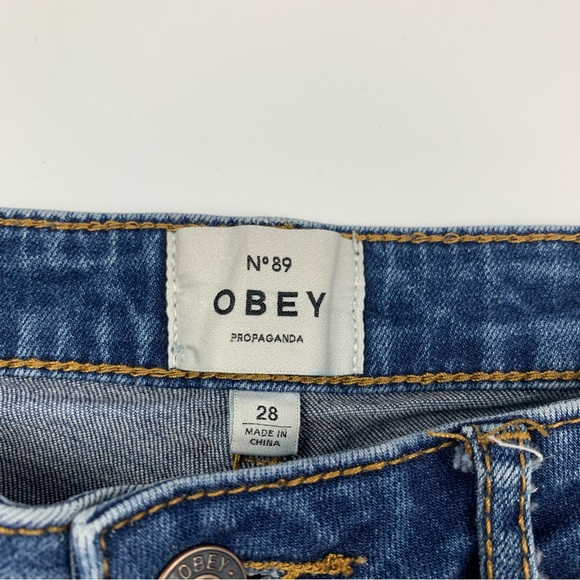 OBEY mid rise skinny jeans women size 28 - Picture 3 of 10